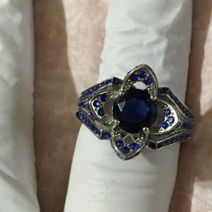 Gorgeous silver and blue sapphire statement ring!